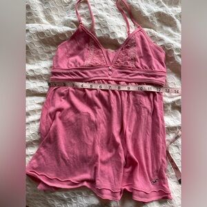 Y2k Hollister Pink Lace-Trim Tank Top Cami